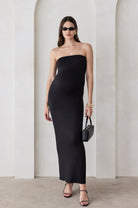 Bumpsuit Maternity the zoe tube maxi dress in black