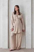 Bumpsuit Maternity x Georgia Fowler The Kimono Robe in Sand Gauze