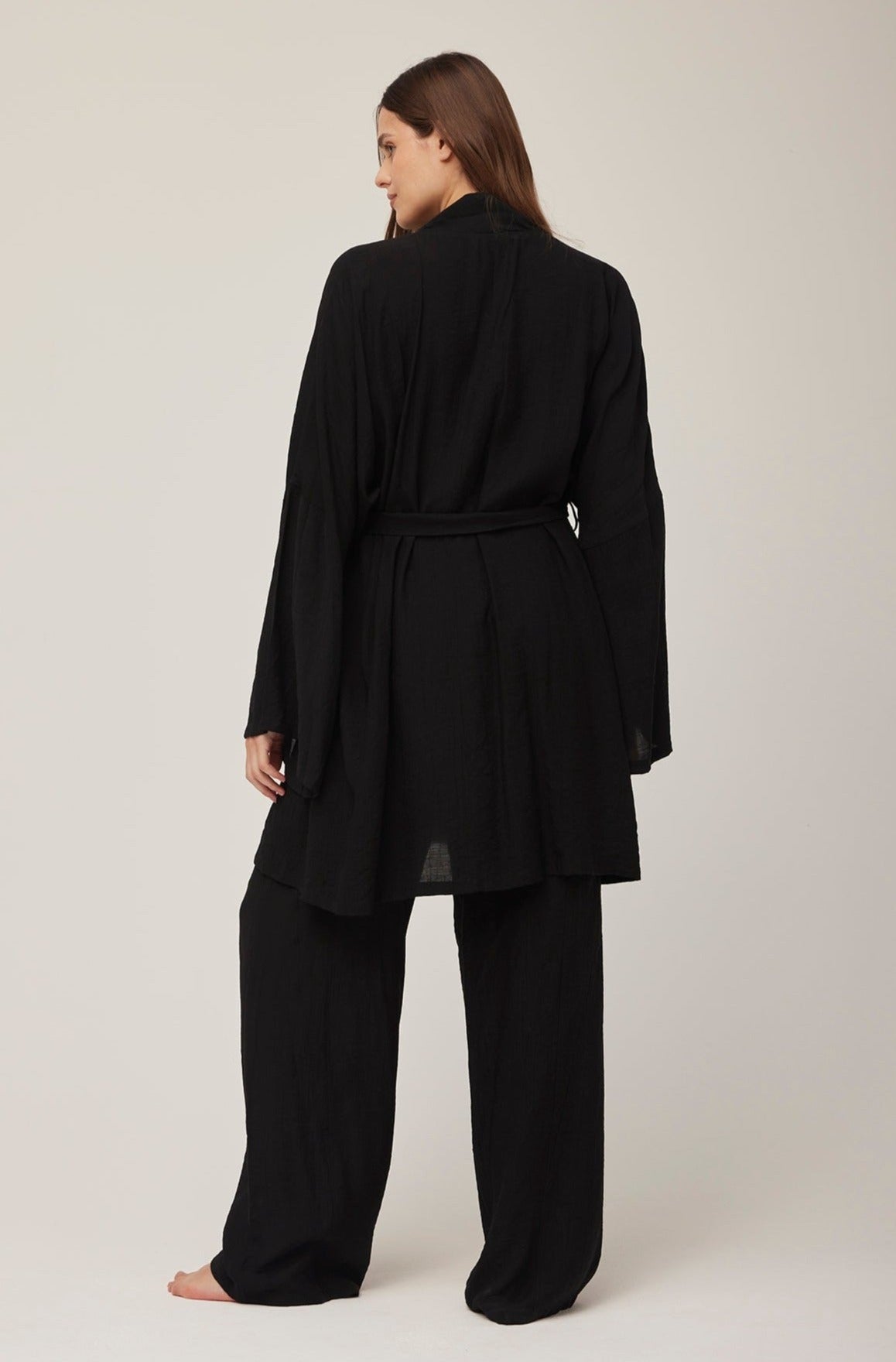 Bumpsuit Maternity x Georgia Fowler The Kimono Robe in Black Gauze