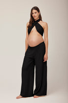 Bumpsuit Maternity Georgia Fowler the wide leg pant in black gauze