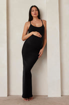 Sculpting Rib Maxi Dress in Black