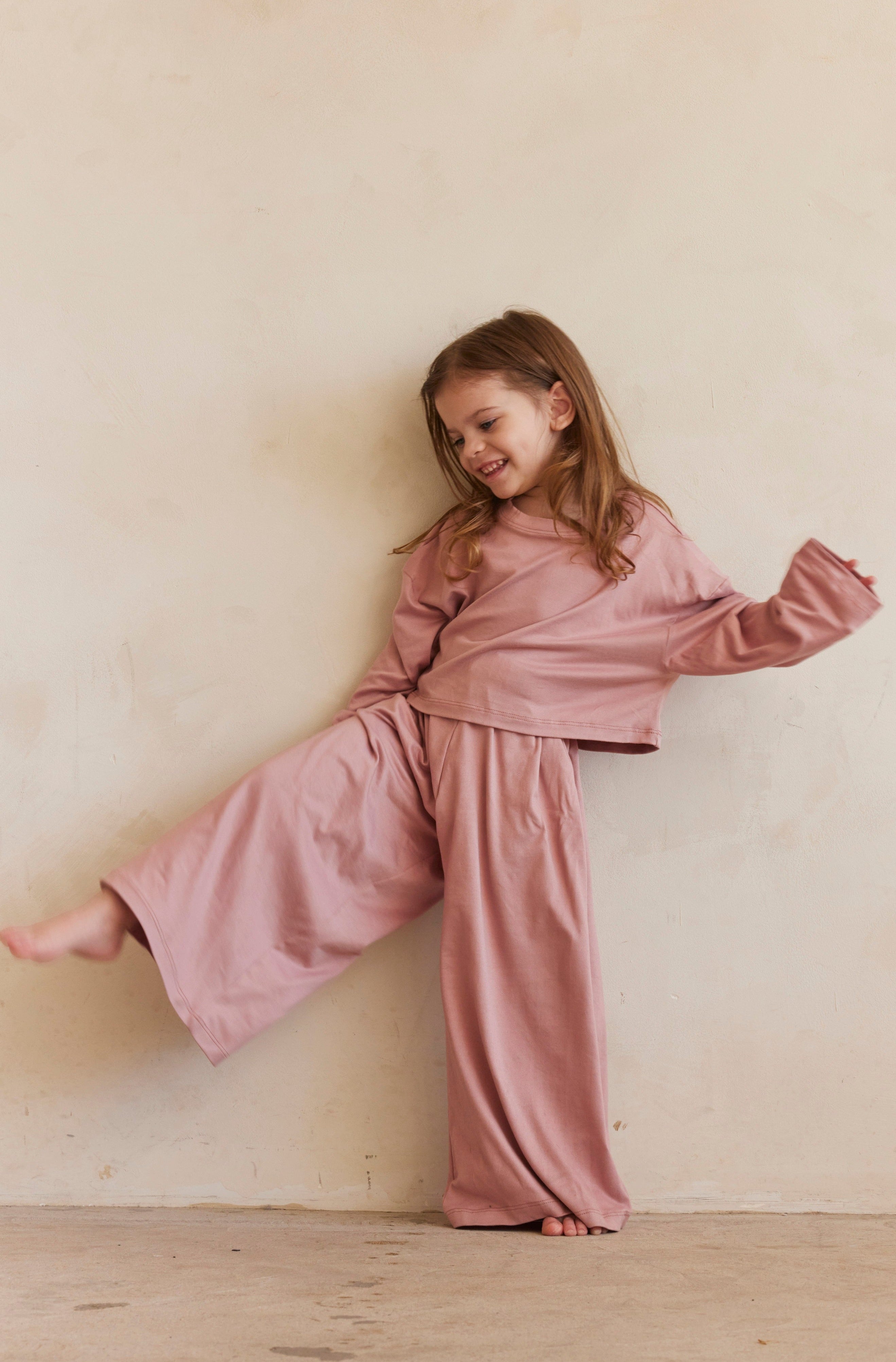 Bumpsuit The Cloud Kids Long Sleeve Tee in Dusty Rose