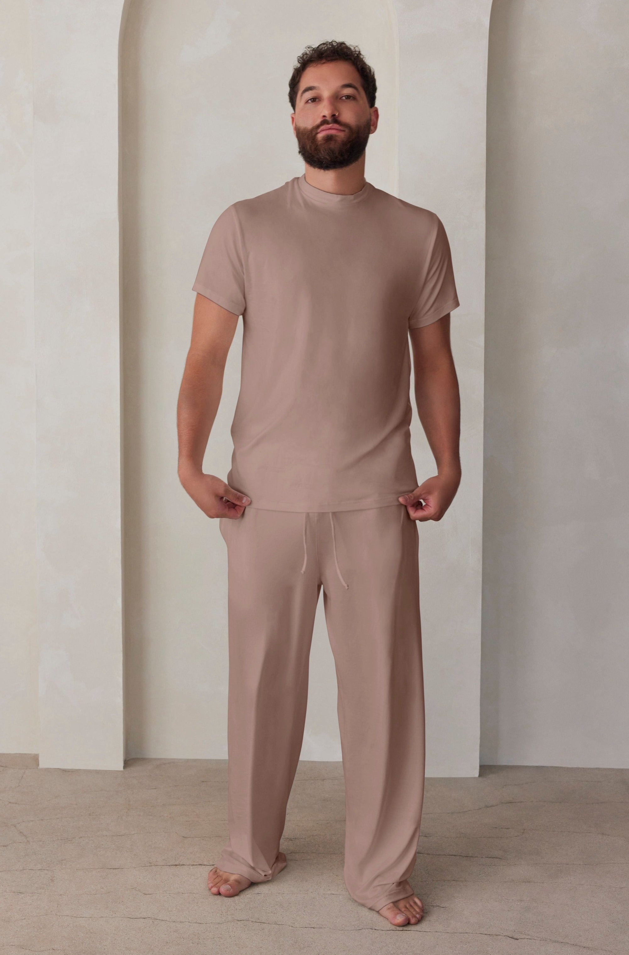 Bumpsuit The Cloud Loungewear Mens Pant in Latte