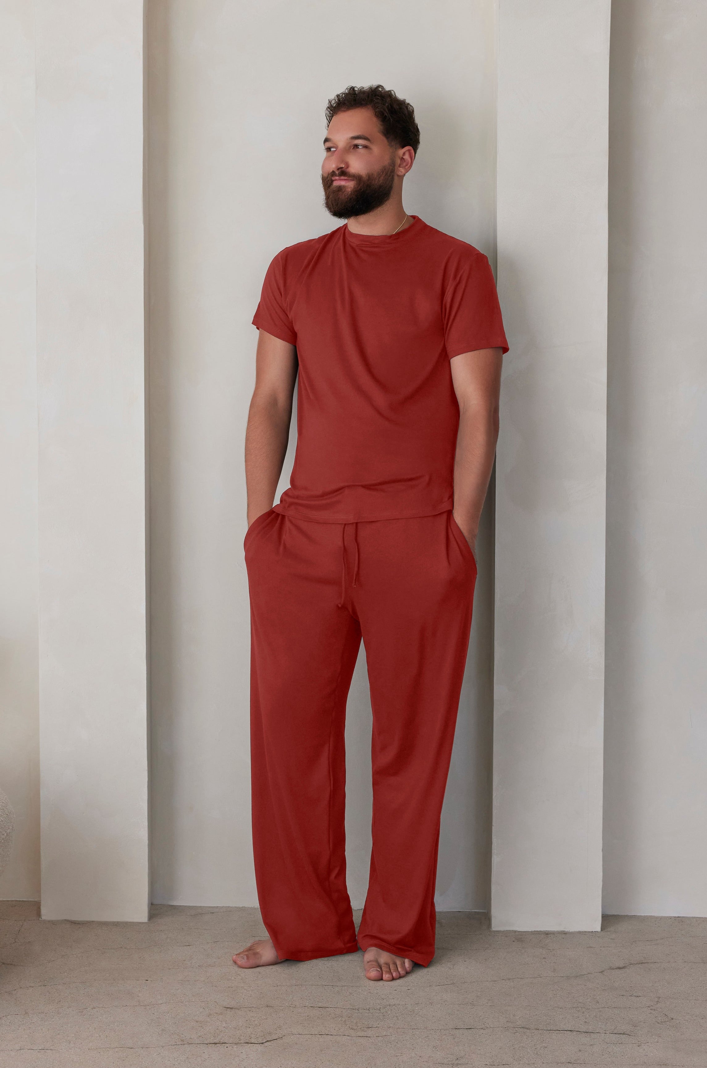 Bumpsuit The Cloud Loungewear Mens Pant in Rust