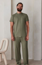 Bumpsuit The Cloud Loungewear Mens Short Sleeve Tee in Moss