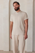 Bumpsuit The Cloud Loungewear Mens Short Sleeve Tee in Oat