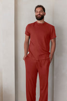 Bumpsuit The Cloud Loungewear Mens Short Sleeve Tee in Rust