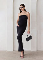 bumpsuit the zoe maxi maternity strapless dress in black