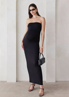 bumpsuit the zoe maxi maternity strapless dress in black