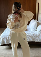 Bumpsuit Maternity Classic Terry Small Logo Sweatshirt in Ivory