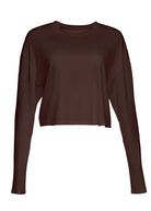 the cloud long sleeve crop tee in chocolate