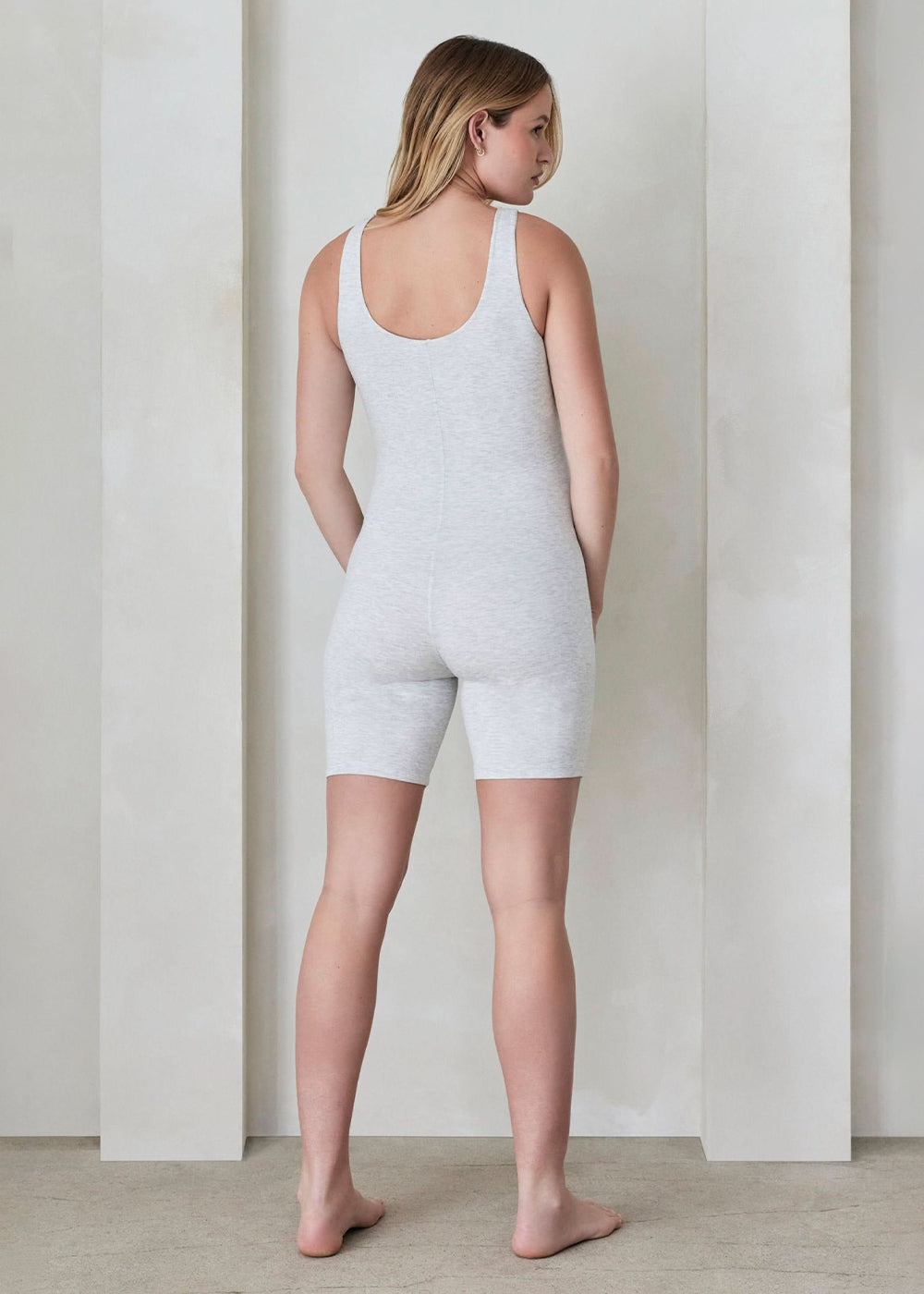 the cotton essentials the cindy maternity romper jumpsuit in heather grey