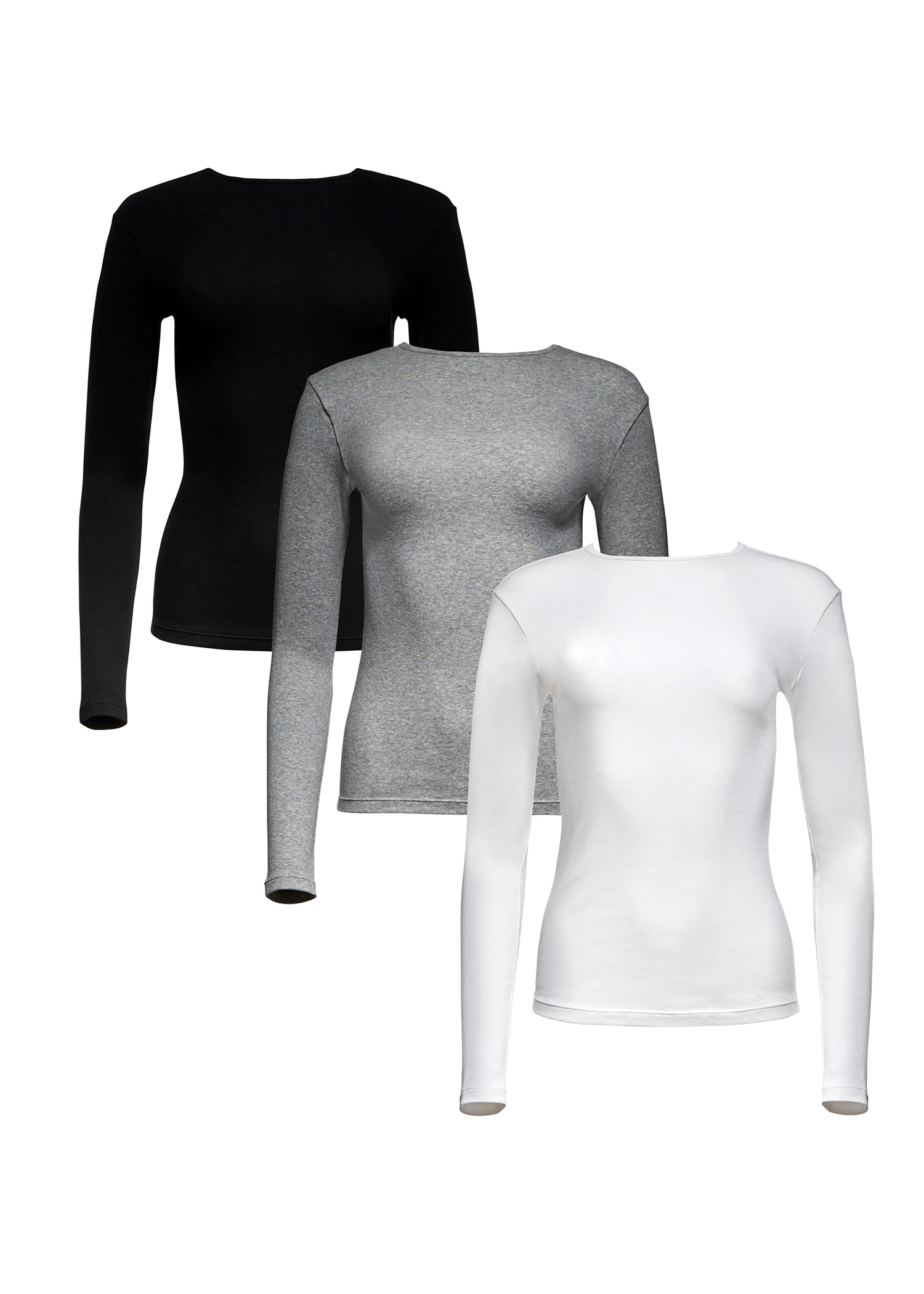 cotton rib long sleeve top 3 pack