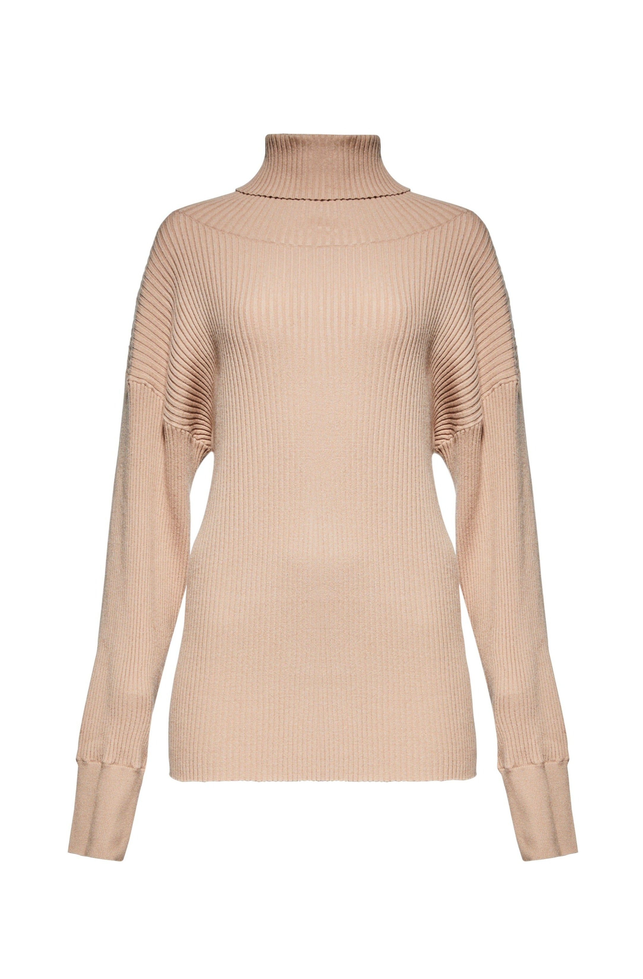 Cozy Knit Turtleneck Sweater in Camel