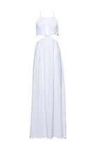 Bumpsuit Maternity cut out linen dress white