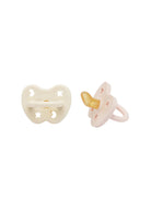 hevea product classic pacifier two piece set in pink and white