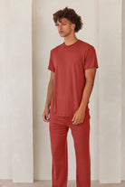 Bumpsuit The Cloud Loungewear Mens Short Sleeve Tee in Rust