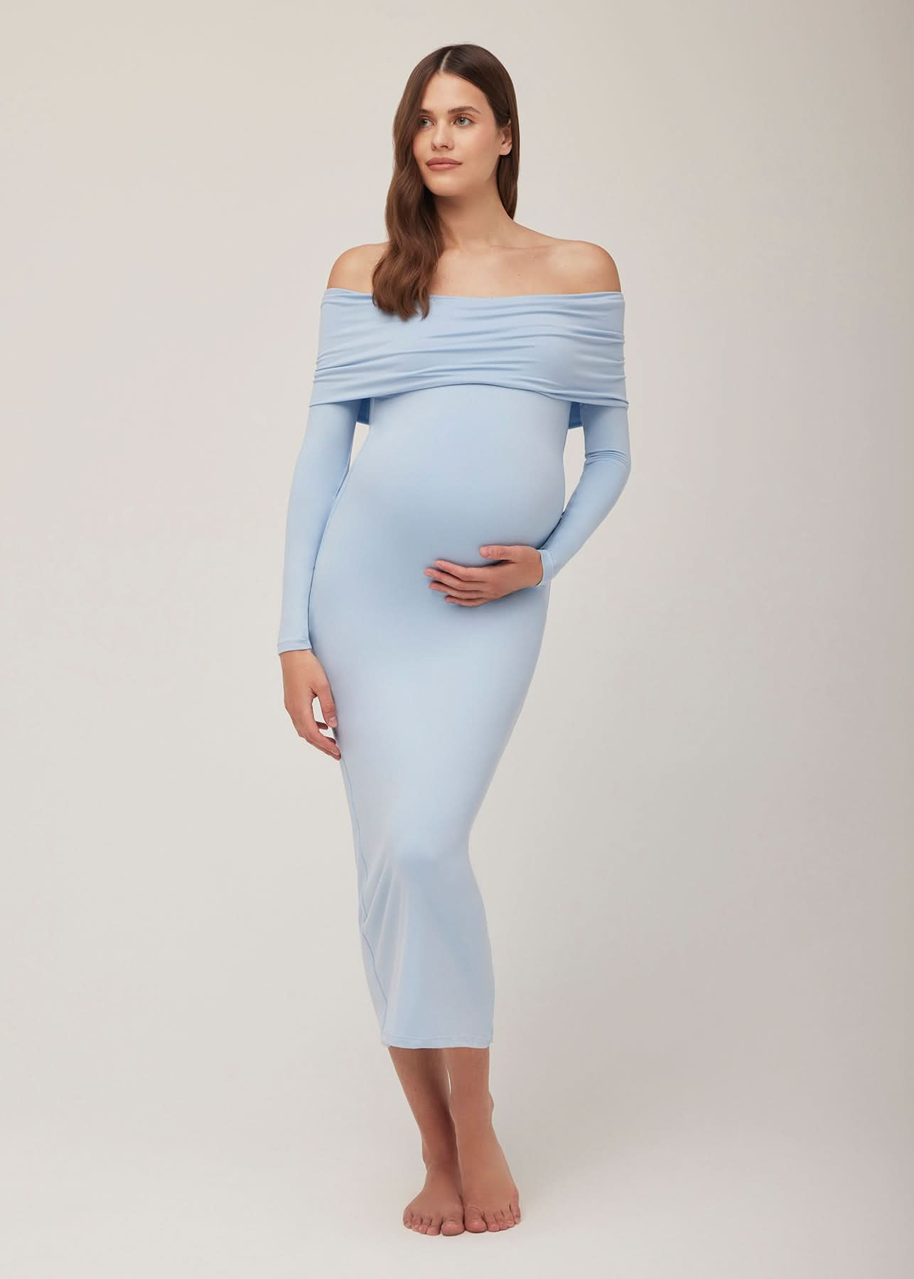 the alison maxi dress in powder blue