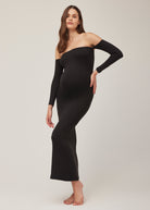 Bumpsuit Maternity The Angelina Off The Shoulder Maxi Dress in Black