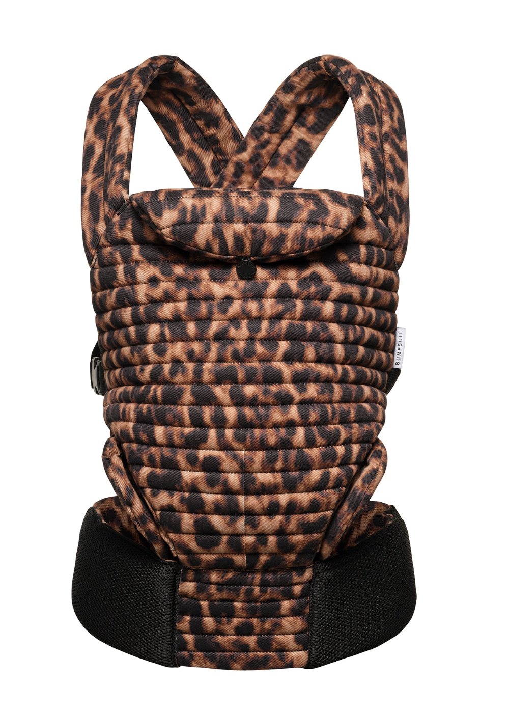 bumpsuit the armadillo baby carrier in leopard folded leg guards