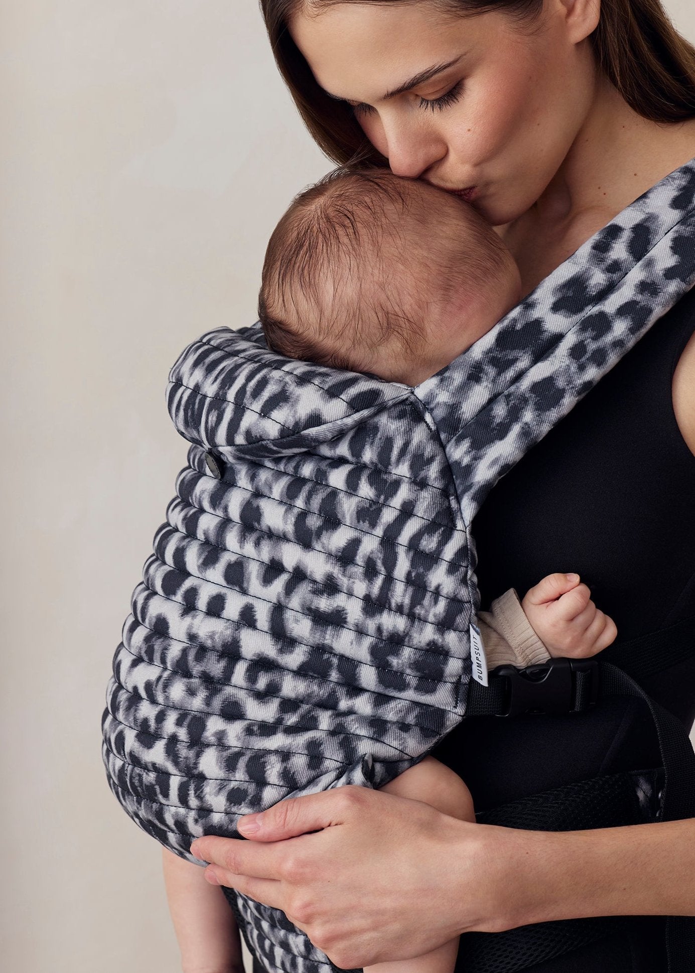 the armadillo baby carrier in monochromatic leopard