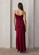 the cloud dress in burgundy