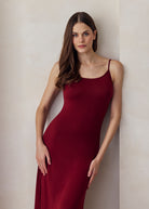 the cloud dress in burgundy