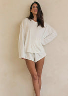 the cloud loungewear short in ivory