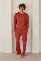 Bumpsuit Loungewear the cloud mens long sleeve tee in rust