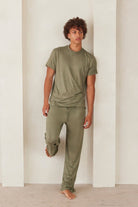 Bumpsuit The Cloud Loungewear Mens Short Sleeve Tee in Moss