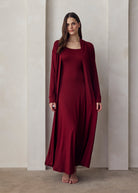 the cloud robe in burgundy