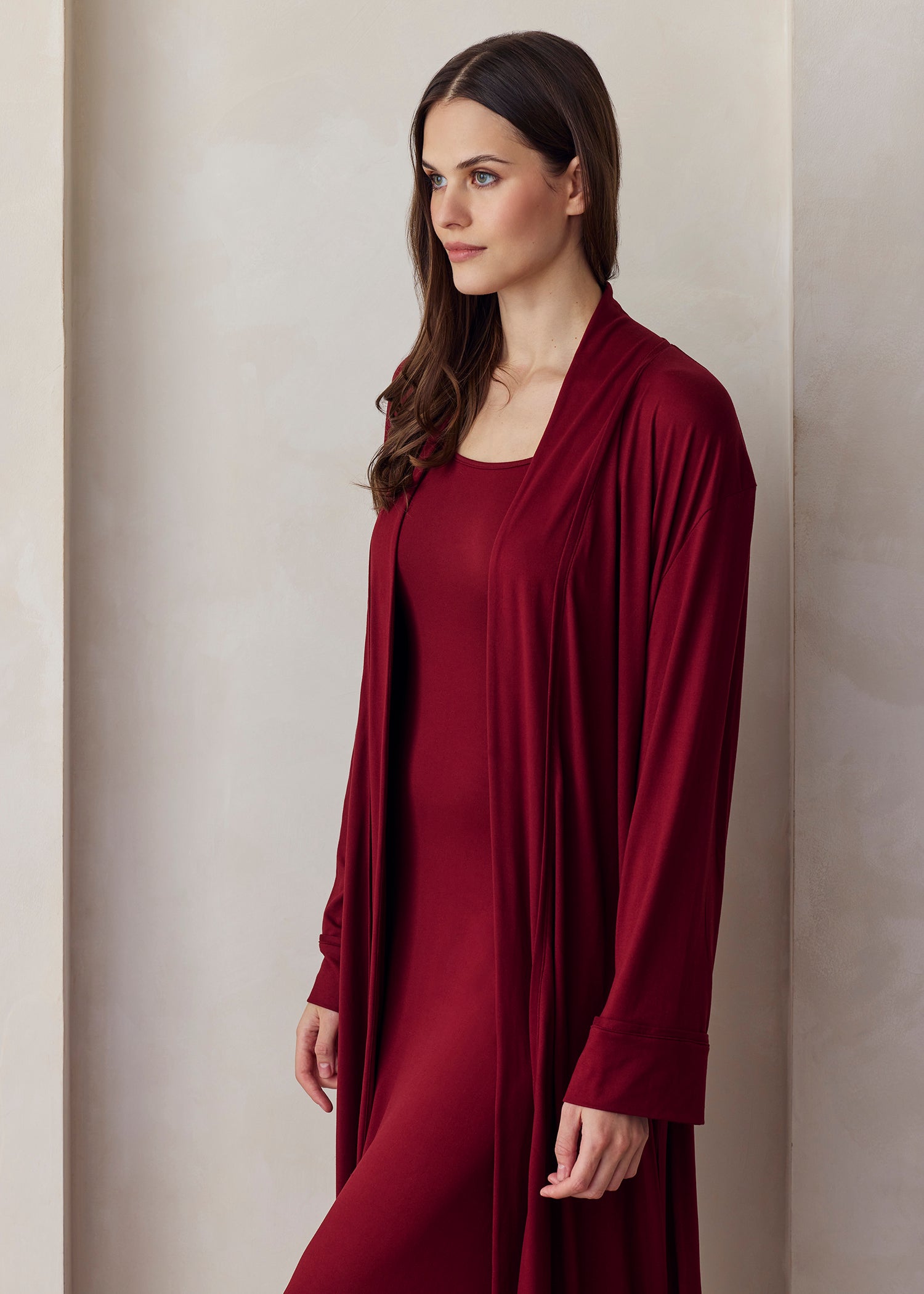 the cloud robe in burgundy