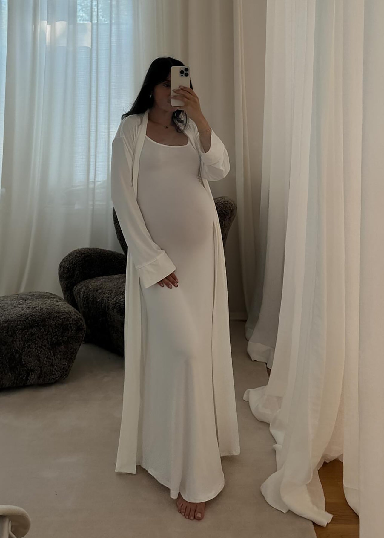 The Bumpsuit Maternity The Cloud Maxi Dress in Ivory