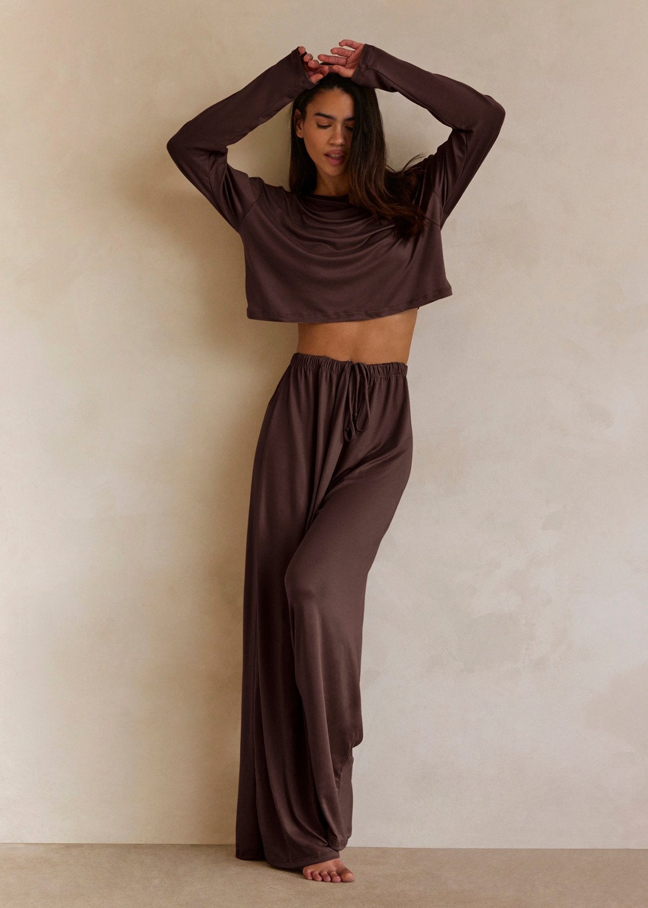 the cloud slim pant in chocolate