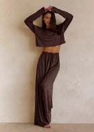 the cloud slim pant in chocolate