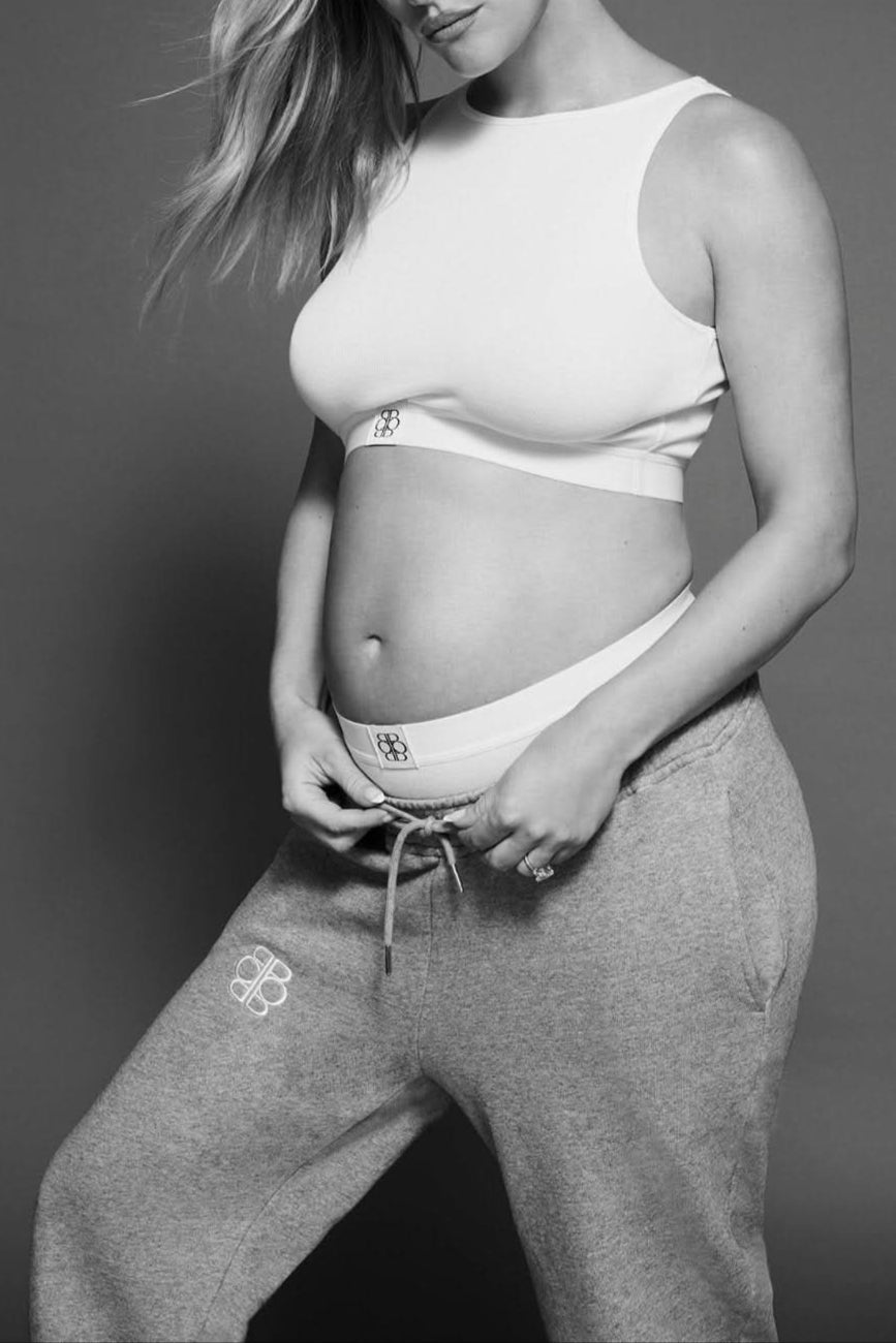 Bumpsuit Maternity the cotton rib crop top in ivory nina agdal