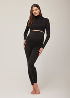 Bumpsuit Maternity The Turtle Long Sleeve Crop Tee in Black