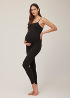 Bumpsuit Maternity The Farrah Tie Back Square Neck Jumpsuit in Black