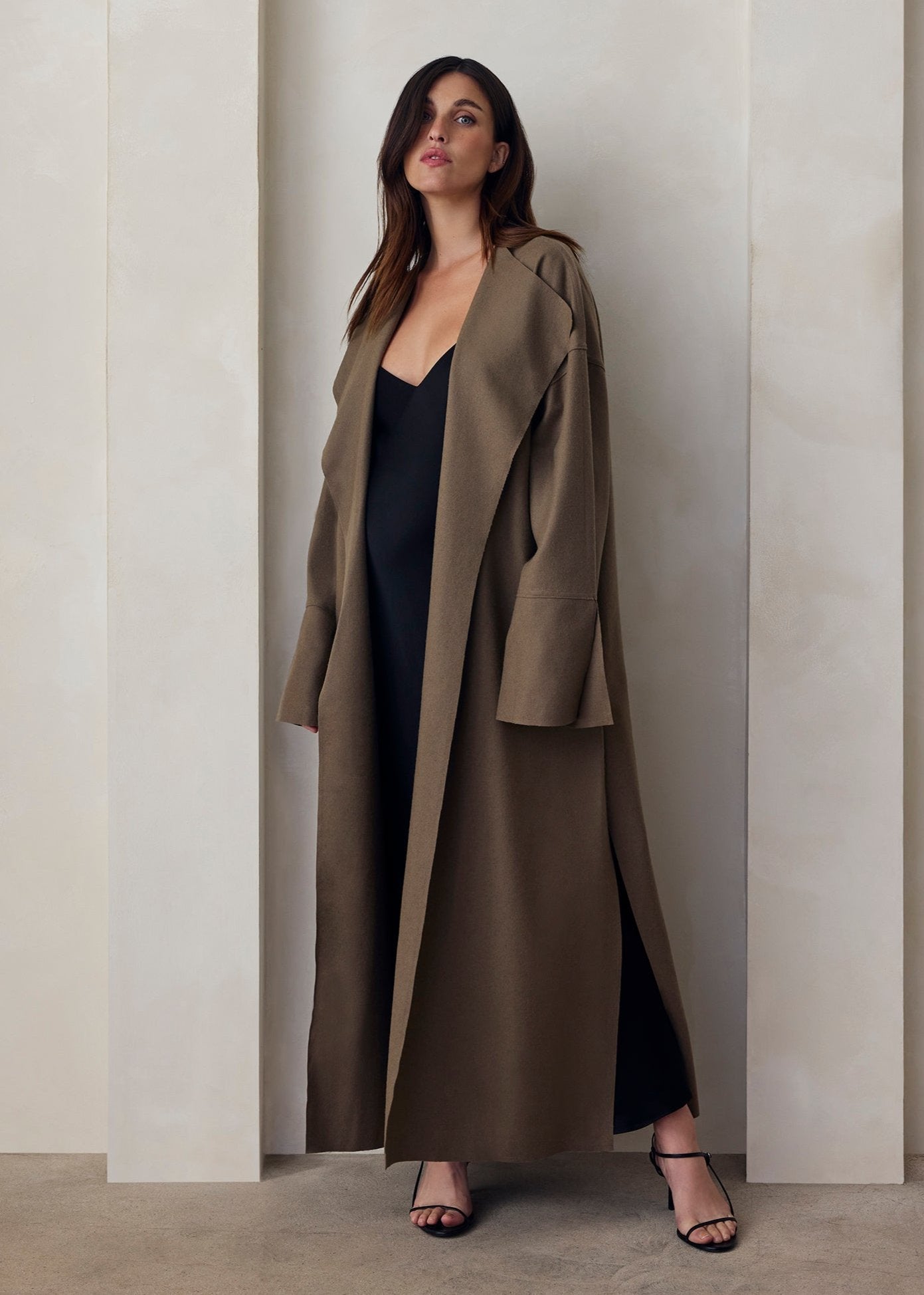 bumpsuit maternity the grace wool coat in taupe