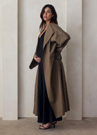 bumpsuit maternity the grace wool coat in taupe