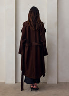 the jacqueline wool coat in chocolate