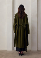 the jacqueline wool coat in olive