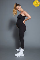 the kate maternity jumpsuit bumpsuit worn by nina agdal in black