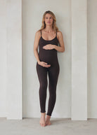 Bumpsuit Maternity the Kate Sleeveless Jumpsuit in Chocolate