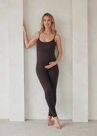 Bumpsuit Maternity the Kate Sleeveless Jumpsuit in Chocolate