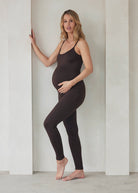 Bumpsuit Maternity the Kate Sleeveless Jumpsuit in Chocolate