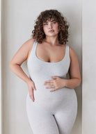 Bumpsuit Maternity The Lucy Sleeveless Scoop Neck Jumpsuit in Heather Grey