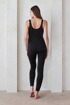 Bumpsuit Maternity The Lucy Sleeveless Scoop Neck Jumpsuit in Black