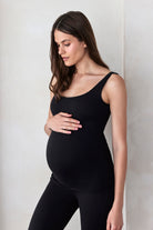 the maternity tank top in black