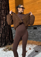 the penelope maternity unitard in chocolate ugc